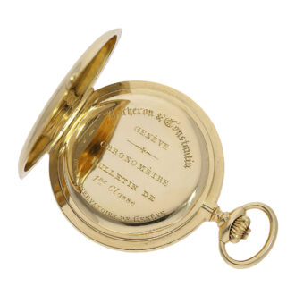 Swiss gold hunting cased lever chronometer watch Circa 1910