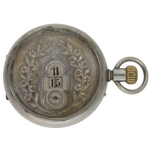 Swiss large digital pocket watch in the manner of Pallweber Circa 1890