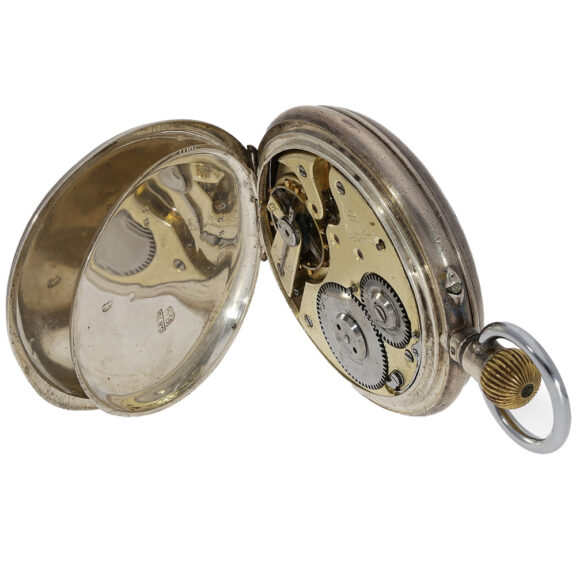 Rare Swiss silver hunting cased watch with digital time Circa 1890 Rare Swiss silver hunting cased watch with digital time Circa 1890