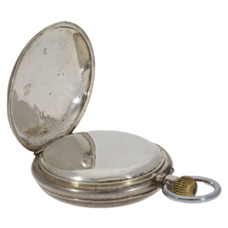 Rare Swiss silver hunting cased watch with digital time Circa 1890