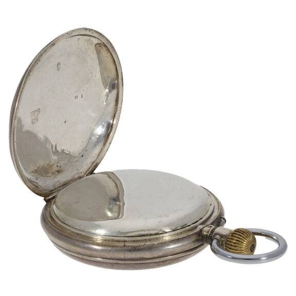 Rare Swiss silver hunting cased watch with digital time Circa 1890 Rare Swiss silver hunting cased watch with digital time Circa 1890
