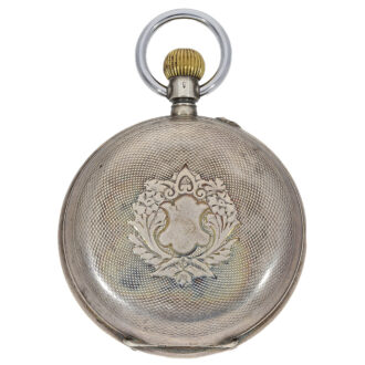 Rare Swiss silver hunting cased watch with digital time Circa 1890