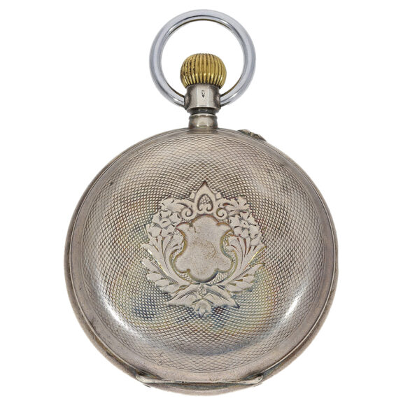 Rare Swiss silver hunting cased watch with digital time Circa 1890 Rare Swiss silver hunting cased watch with digital time Circa 1890