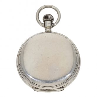 English silver keyless double-dialled pocket watch Circa 1882