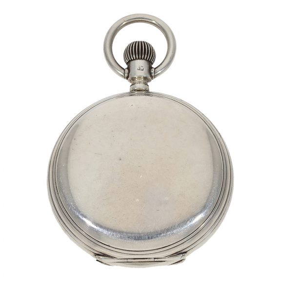 English silver keyless double-dialled pocket watch Circa 1882 English silver keyless double-dialled pocket watch Circa 1882