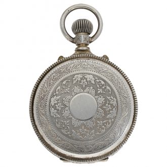Rare Swiss silver double-dialled pocket watch Circa 1880