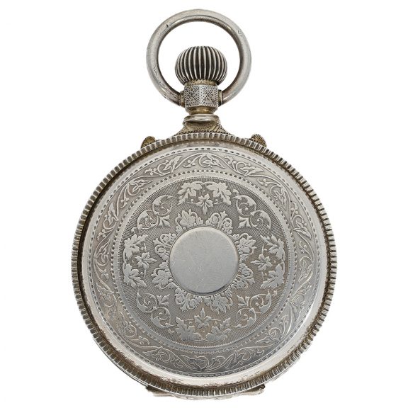 Rare Swiss silver double-dialled pocket watch Circa 1880 Rare Swiss silver double-dialled pocket watch Circa 1880