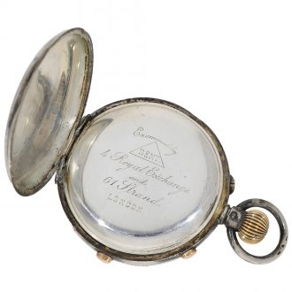 English silver pocket watch with split-seconds chronograph Circa 1890