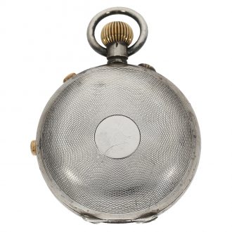 English silver pocket watch with split-seconds chronograph Circa 1890