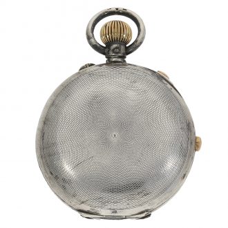 English silver pocket watch with split-seconds chronograph Circa 1890