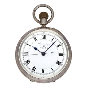 English lever deck watch in a silver open face case Circa 1915