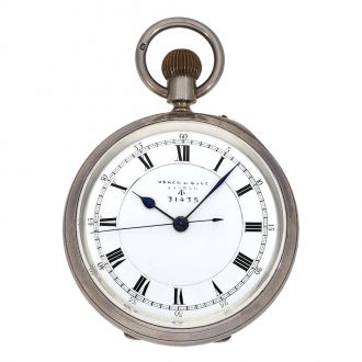 English lever deck watch in a silver open face case Circa 1915
