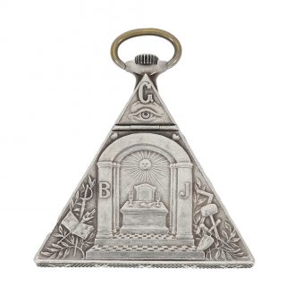 Swiss triangular form watch with Masonic motifs Circa 1935