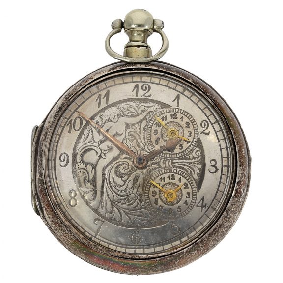 English verge with an erotic scene and two time zones Circa 1820