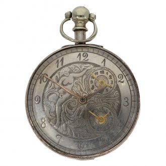 English verge with an erotic scene and two time zones Circa 1820