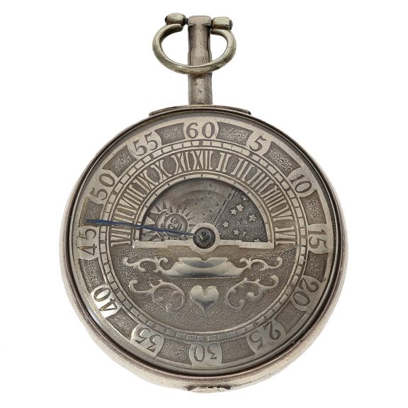 English single-handed verge with night and day dial Circa 1804 English single-handed verge with night and day dial Circa 1804