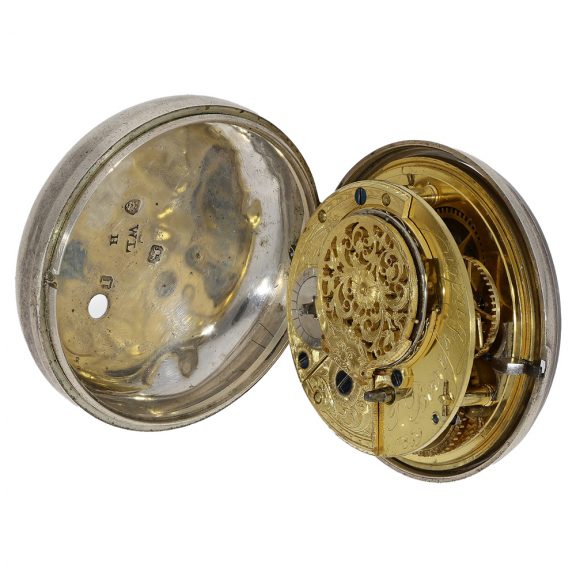 English single-handed verge with night and day dial Circa 1804 English single-handed verge with night and day dial Circa 1804