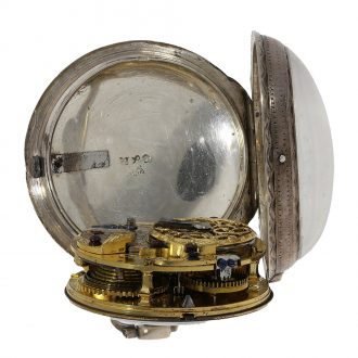 Early Italian silver open faced verge pocket watch Circa 1750