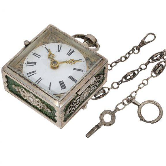 Rare English square Renaissance-style pendant watch Circa 1800 Rare English square Renaissance-style pendant watch Circa 1800