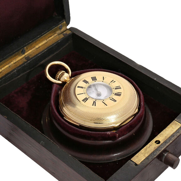 Swiss gold half-quarter repeating chronometer Circa 1865 Swiss gold half-quarter repeating chronometer Circa 1865