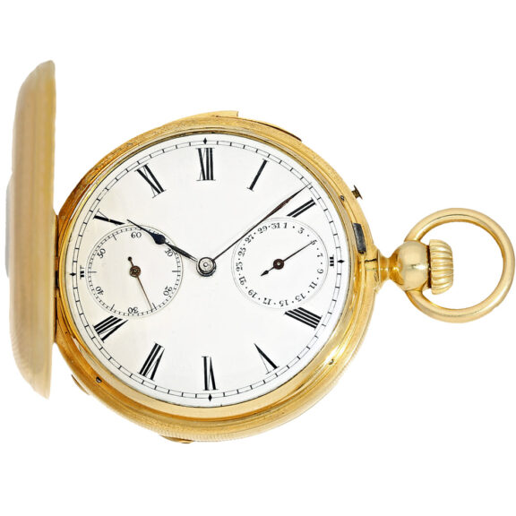 Swiss gold half-quarter repeating chronometer Circa 1865 Swiss gold half-quarter repeating chronometer Circa 1865