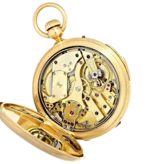Swiss gold half-quarter repeating chronometer Circa 1865 Swiss gold half-quarter repeating chronometer Circa 1865
