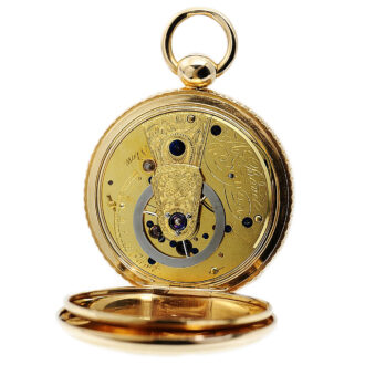 Fine English 18 carat gold open faced duplex watch Circa 1828