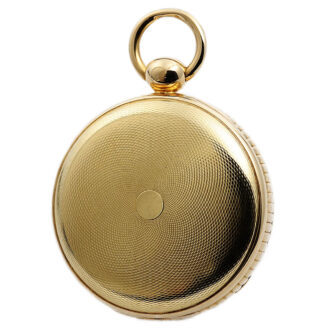 Fine English 18 carat gold open faced duplex watch Circa 1828