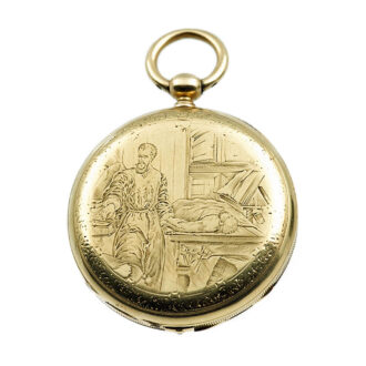 Swiss small gold pocket watch with jumping seconds Circa 1860 Swiss small gold pocket watch with jumping seconds Circa 1860