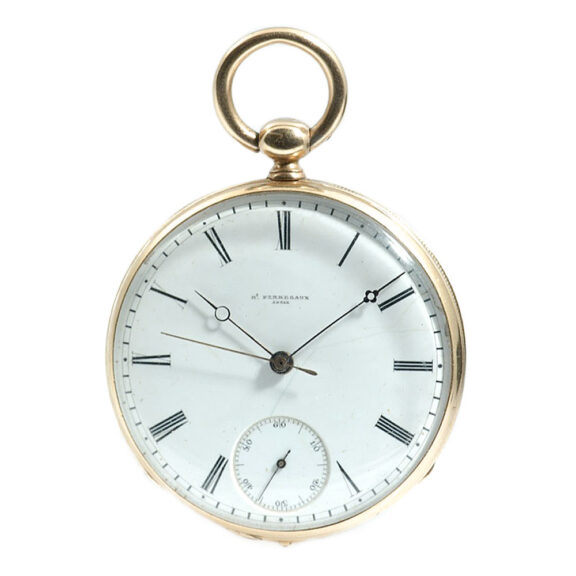 Swiss small gold pocket watch with jumping seconds Circa 1860 Swiss small gold pocket watch with jumping seconds Circa 1860