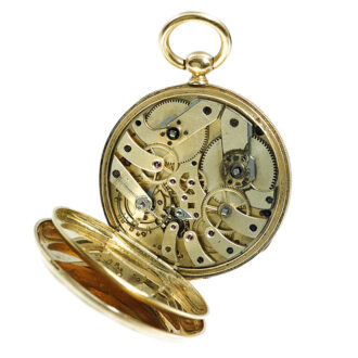 Swiss small gold pocket watch with jumping seconds Circa 1860 Swiss small gold pocket watch with jumping seconds Circa 1860