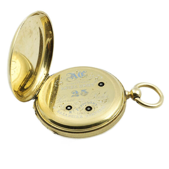 Swiss small gold pocket watch with jumping seconds Circa 1860 Swiss small gold pocket watch with jumping seconds Circa 1860
