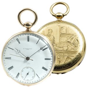 Swiss small gold pocket watch with jumping seconds Circa 1860