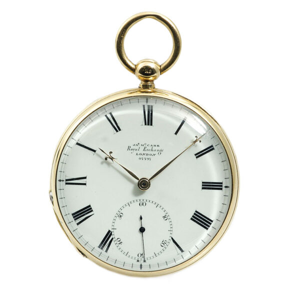Fine English 18 carat gold open faced chronometer Circa 1874
