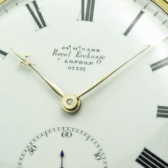 Fine English 18 carat gold open faced chronometer Circa 1874