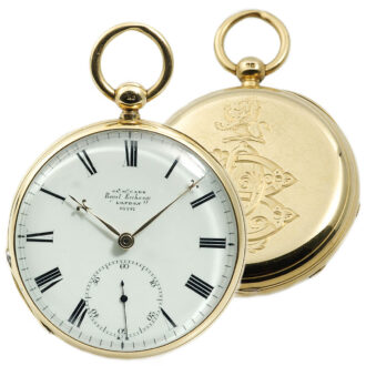 Fine English 18 carat gold open faced chronometer Circa 1874