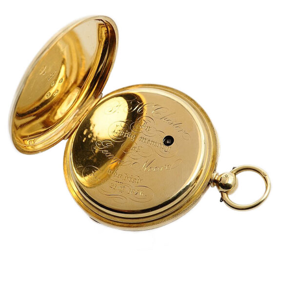 English gold pocket watch with duplex escapement Circa 1860 English gold pocket watch with duplex escapement Circa 1860