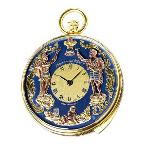 Swiss gold repeating pocket watch with Jacquemarts Circa 1980