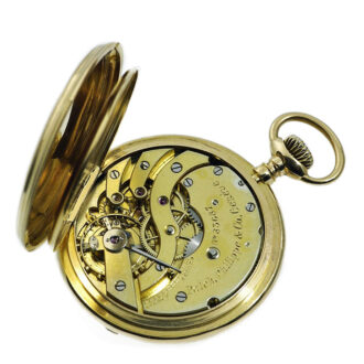 Fine Swiss 18k gold hunting cased pocket watch Circa 1890