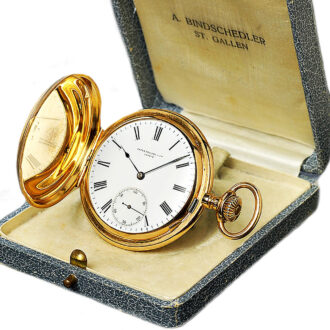 Fine Swiss 18k gold hunting cased pocket watch Circa 1890