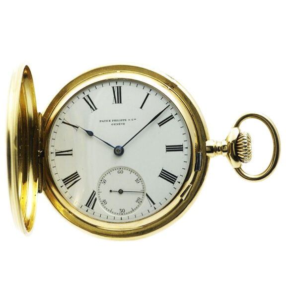 Fine Swiss 18k gold hunting cased pocket watch Circa 1890