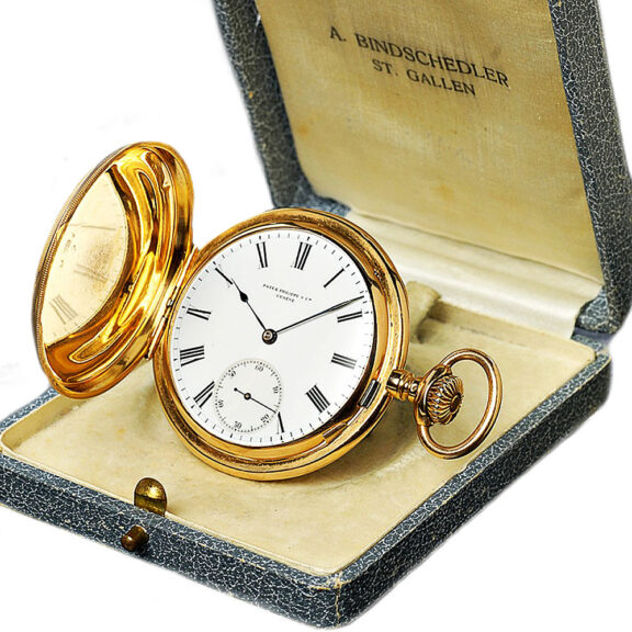 Fine Swiss 18k gold hunting cased pocket watch Circa 1890 Fine Swiss 18k gold hunting cased pocket watch Circa 1890
