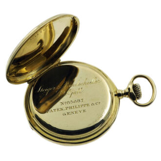 Fine Swiss 18k gold hunting cased pocket watch Circa 1890