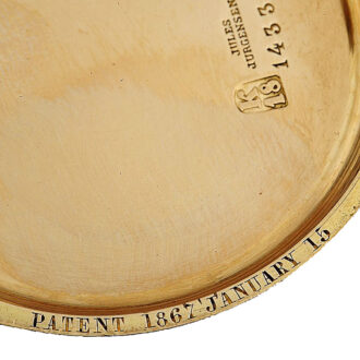 Danish gold watch with patented Jürgensen bow setting Circa 1890 Danish gold watch with patented Jürgensen bow setting Circa 1890