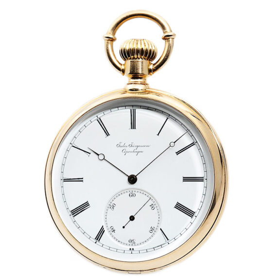 Danish gold watch with patented Jürgensen bow setting Circa 1890 Danish gold watch with patented Jürgensen bow setting Circa 1890