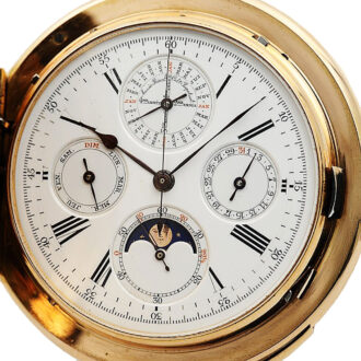 Swiss watch with perpetual calendar and moon phases Circa 1890