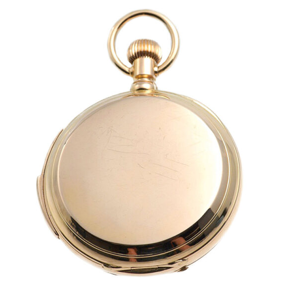 Swiss gold hunting cased five-minute repeating lever Circa 1900 Swiss gold hunting cased five-minute repeating lever Circa 1900