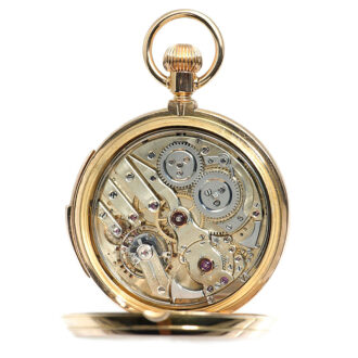 Swiss gold hunting cased five-minute repeating lever Circa 1900