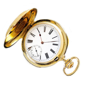 Swiss gold hunting cased five-minute repeating lever Circa 1890