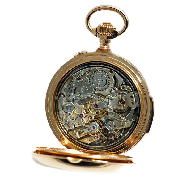 Swiss gold repeating watch with chronograph Circa 1880 Swiss gold repeating watch with chronograph Circa 1880